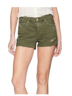 AG Adriano Goldschmied Olive Green The Bryn Low-Rise Jeans
